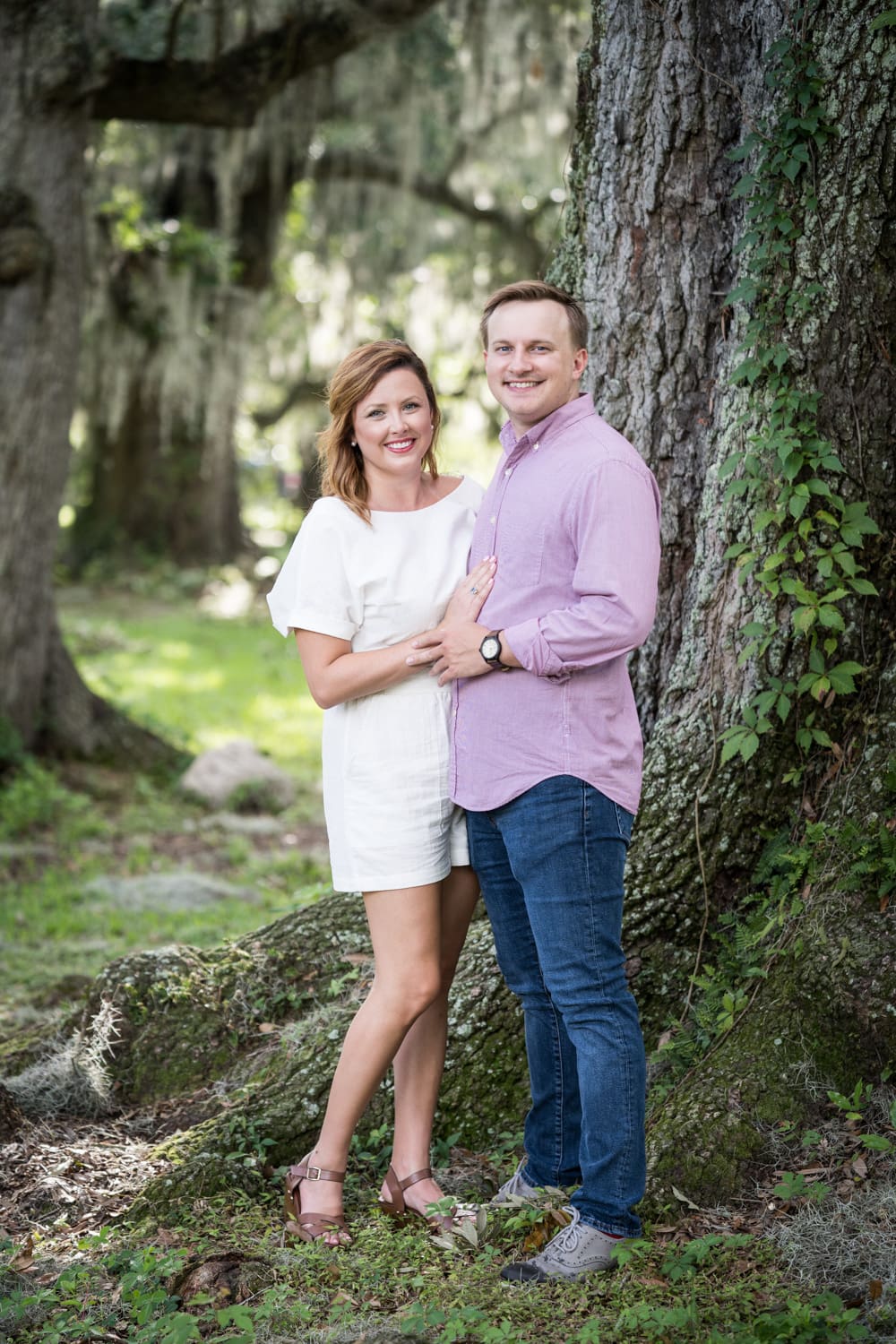 Audubon park engagement portrait