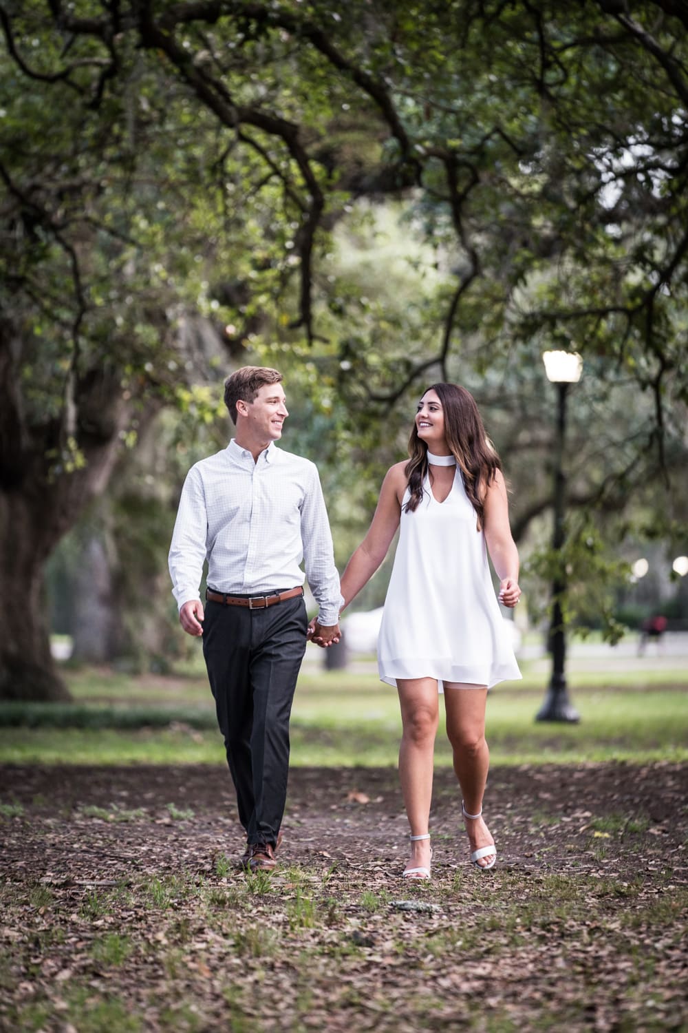 Engagement portrait in Audubon Park