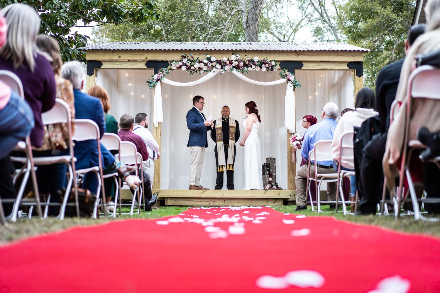 Backyard wedding ceremony