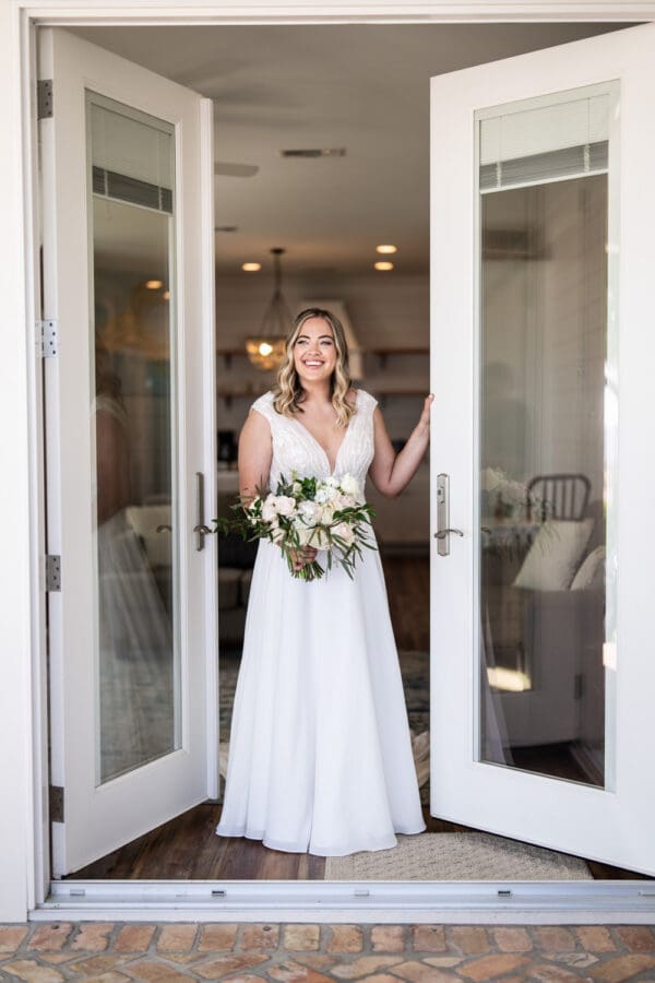 Bay St. Louis Mississippi bride standing in doorway