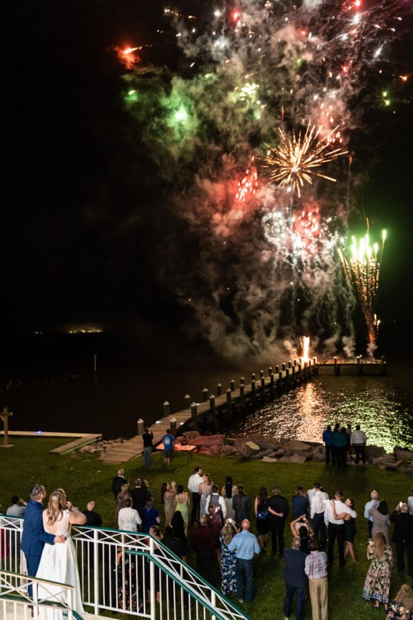 Fireworks show after Bay Waveland Yacht Club wedding