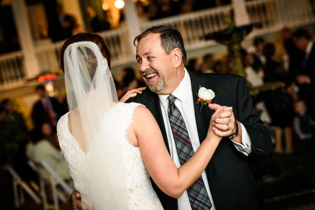 Bride and father dance at Beauregard-Keyes House