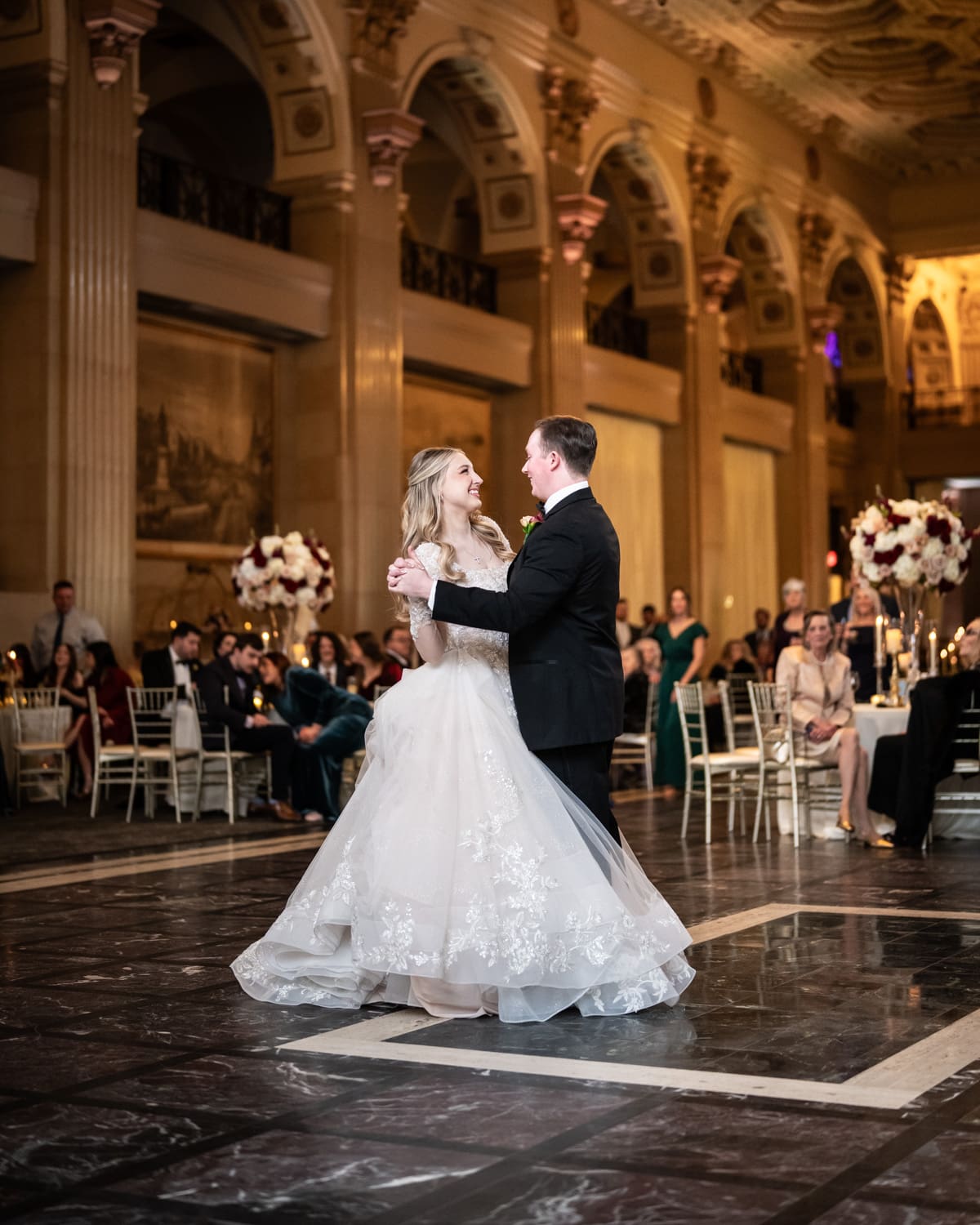 Bride and groom first dance during Capital on Baronne wedding reception