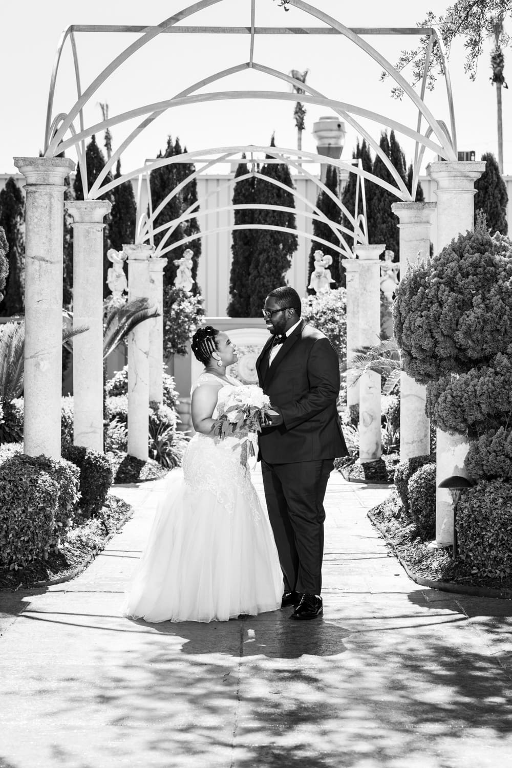 Bride and groom at Champagne Palace