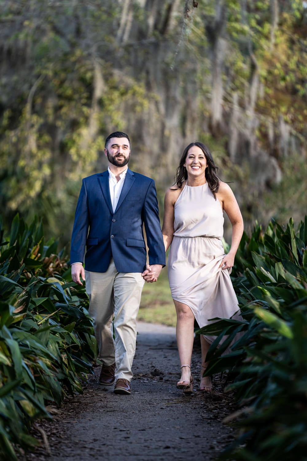 Couple walking in New Orleans City Park