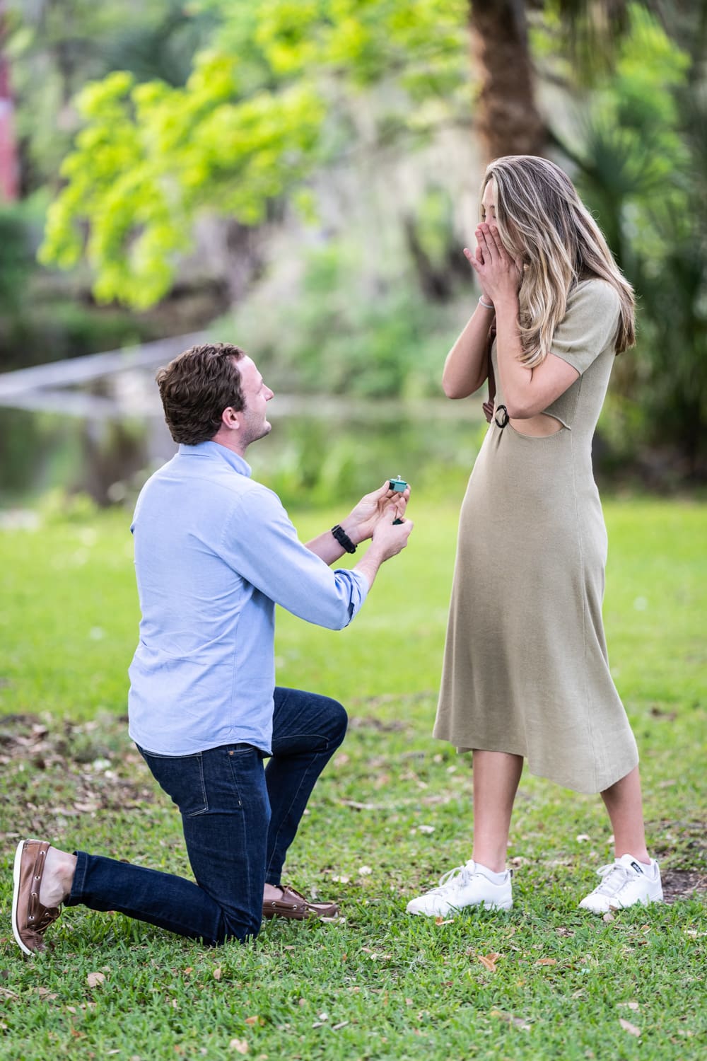 Marriage proposal in New Orleans City Park