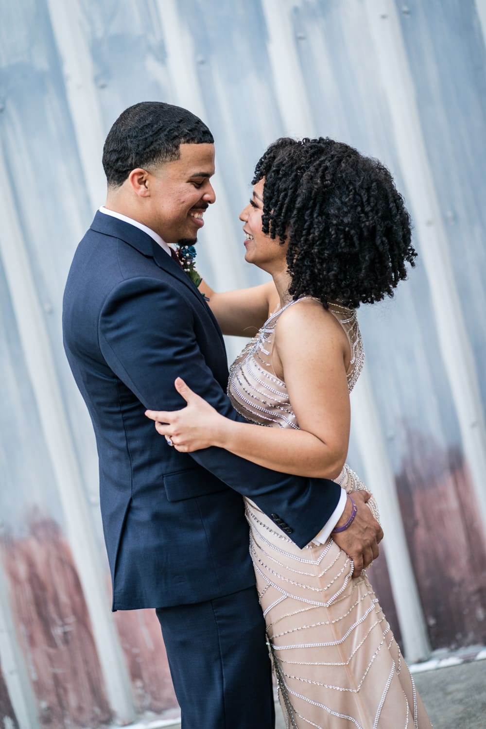 Bride and groom portrait at Evangeline Downs in Opelousas