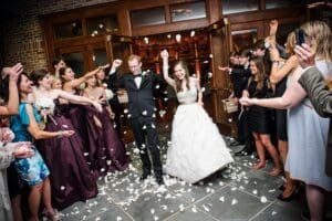 Audubon Tea Room Wedding flower petal send-off