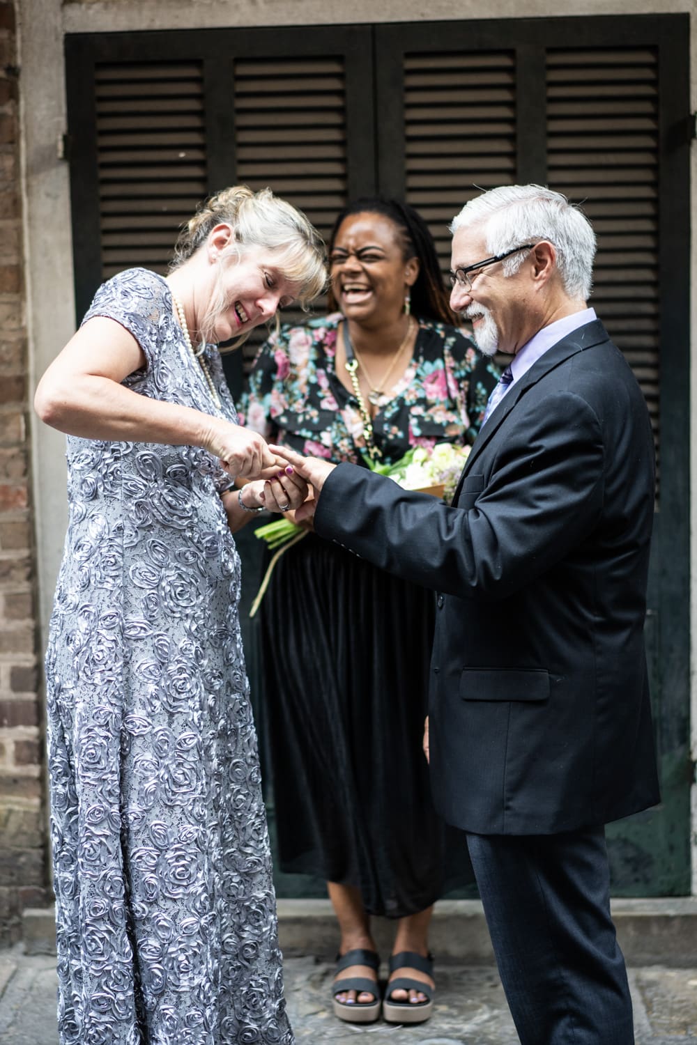 Couple eloping in the French Quarter