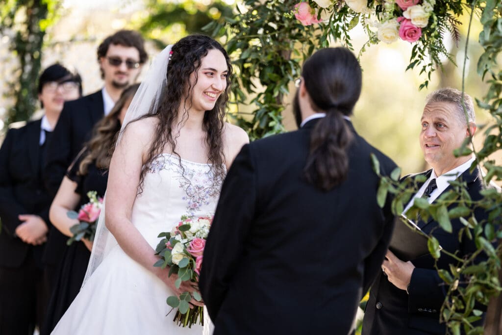 Smiling bride at Henry Smith House wedding