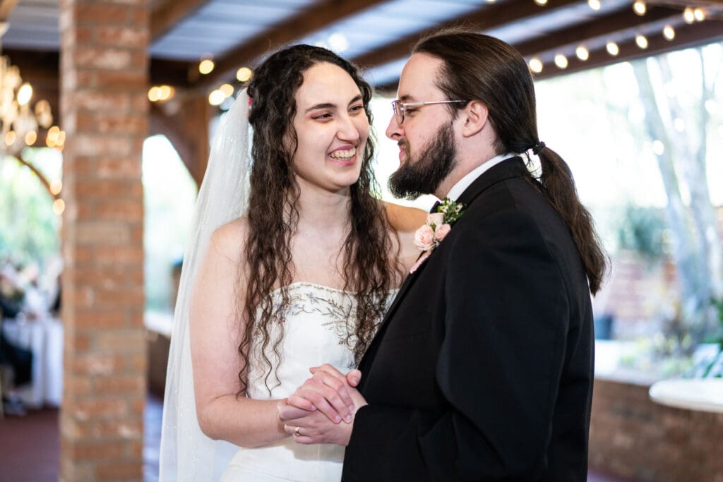 Bride and groom dance at Henry Smith House wedding