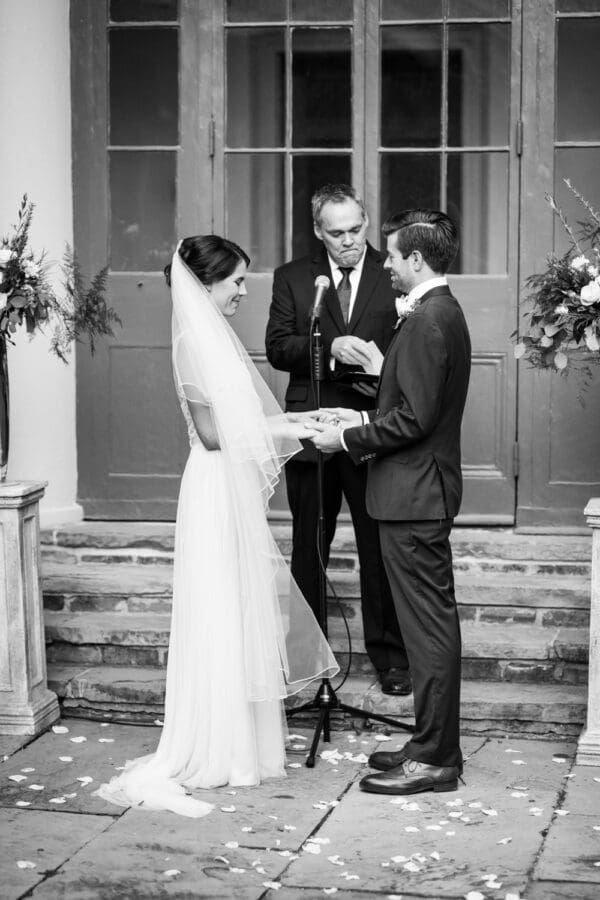 Bride and groom at Hermann-Grima House wedding