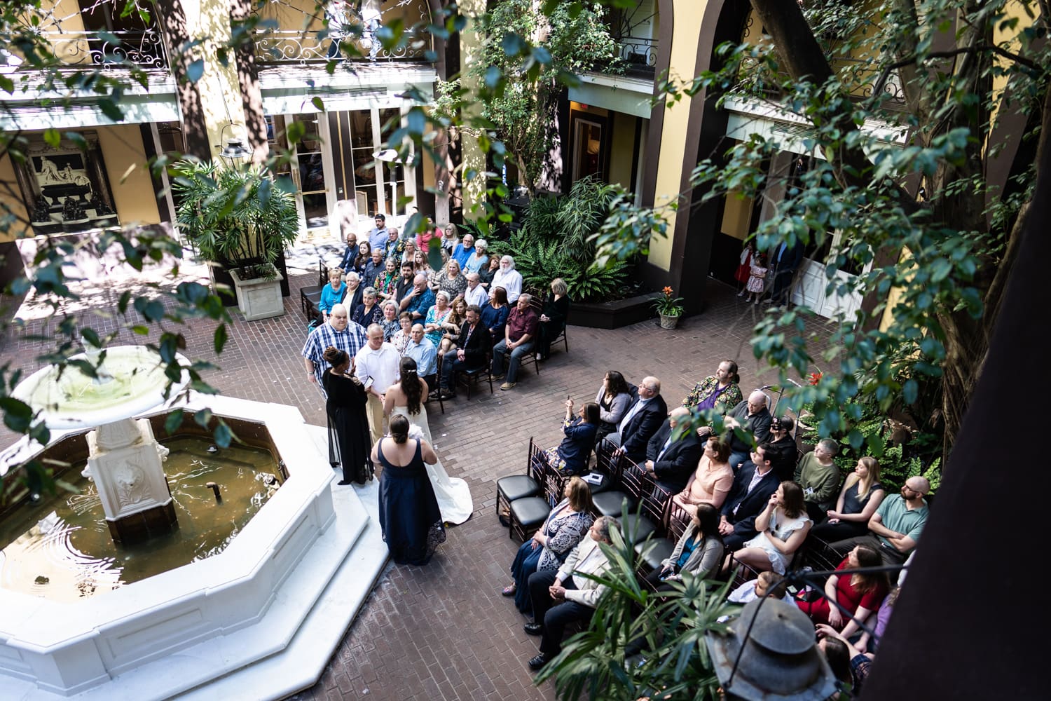 Hotel Mazarin wedding ceremony in courtyard