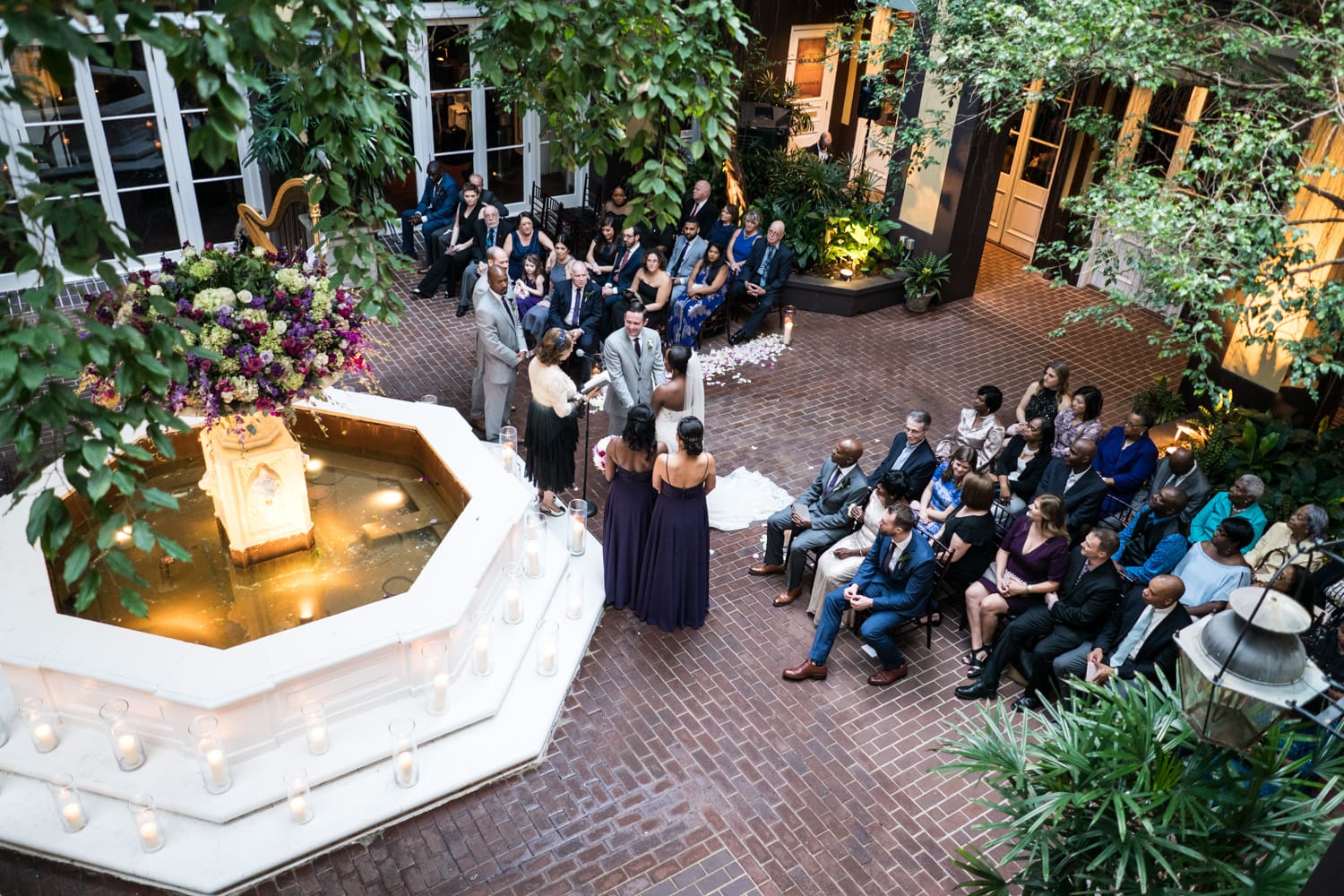 Hotel Mazarin courtyard wedding ceremony