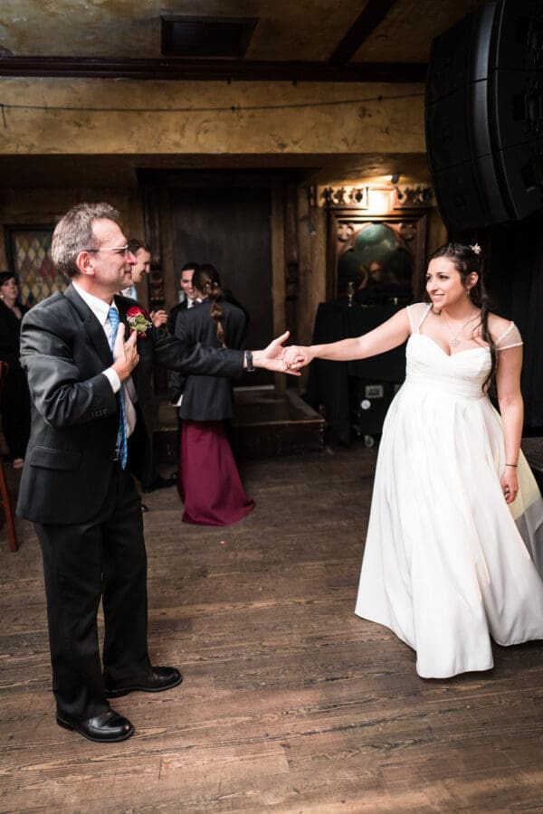 Bride and father dancing at House of Blues