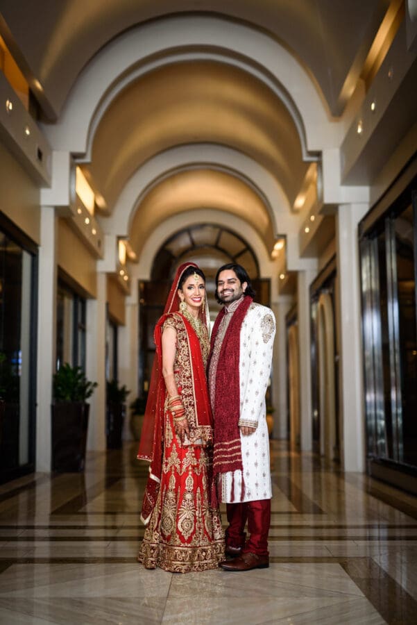 Indian bride and groom at JW Marriott in New Orleans