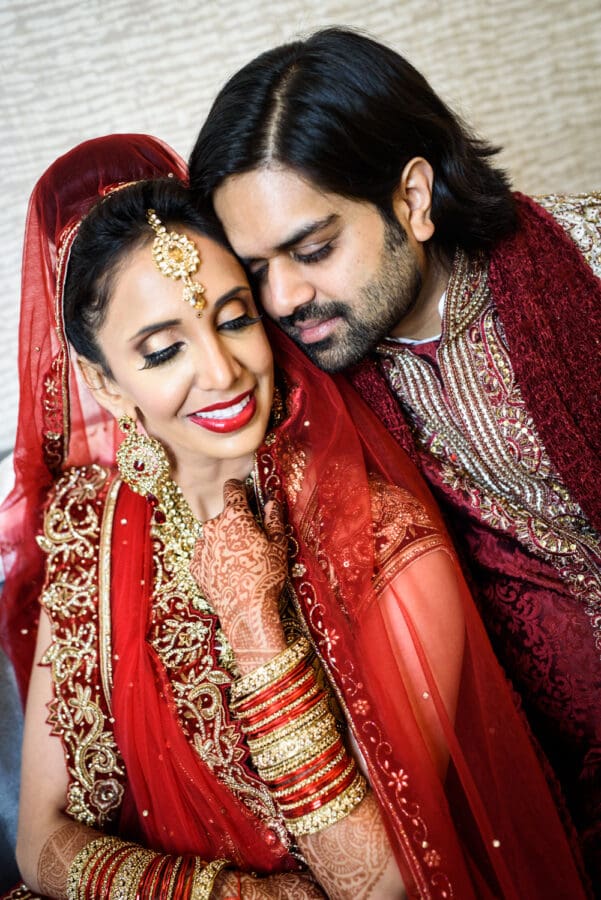 Bride and groom portrait at Indian wedding in New Orleans