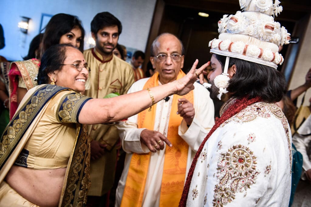 Groom getting ready for Indian wedding in New Orleans