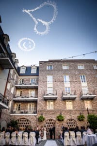 Courtyard wedding ceremony at the Maison Dupuy Hotel