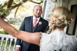 Groom sees bride for the first time