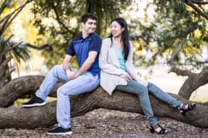 Engagement portrait in City Park