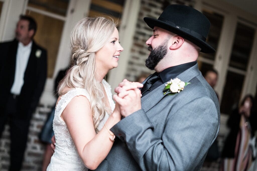 Bride and groom dance