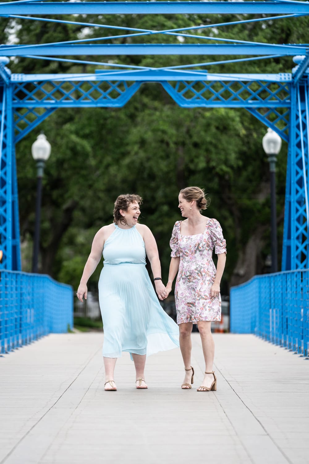 Engagement portrait on the Cabrini Bridge