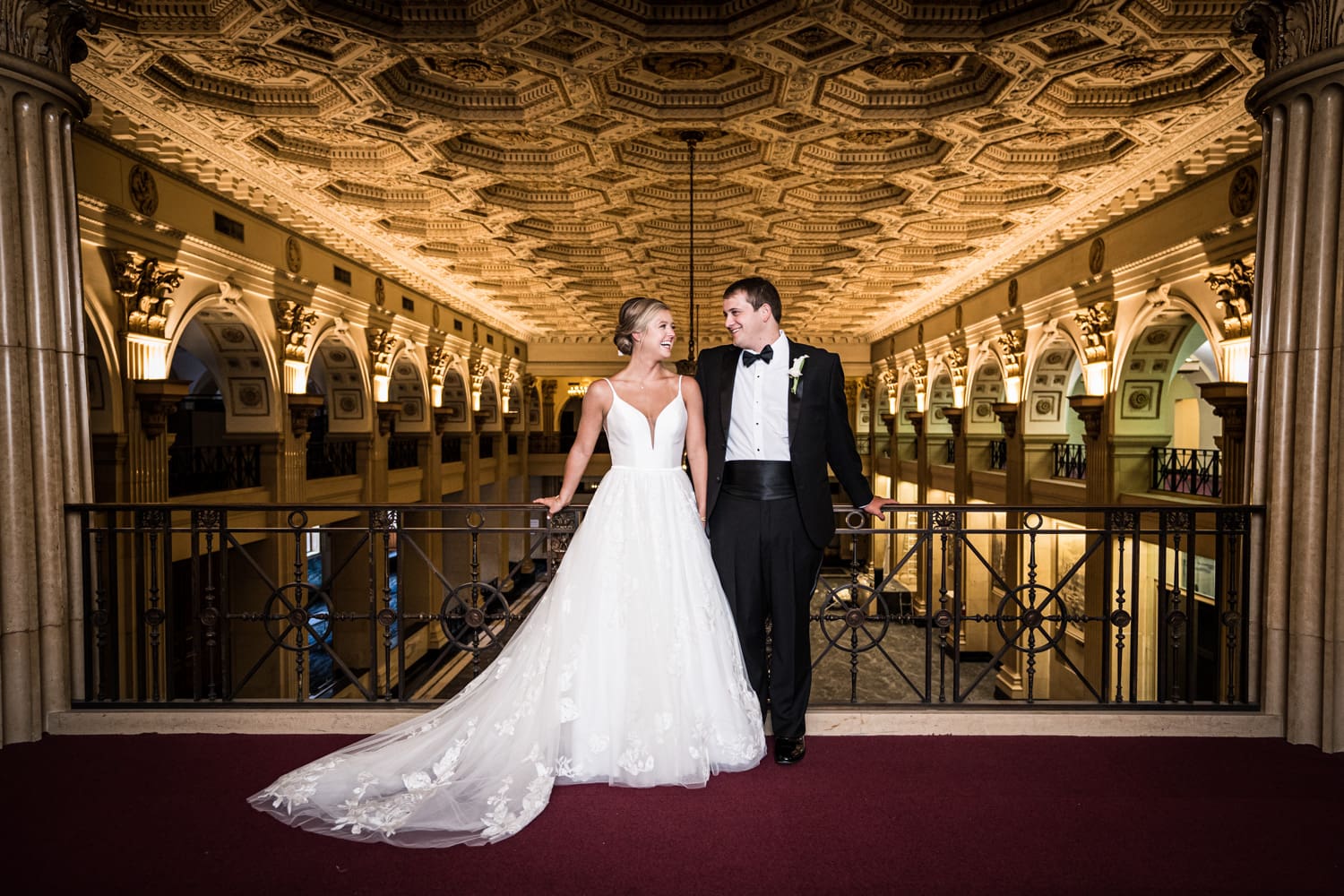 Portrait of bride and groom at The Capital on Baronne