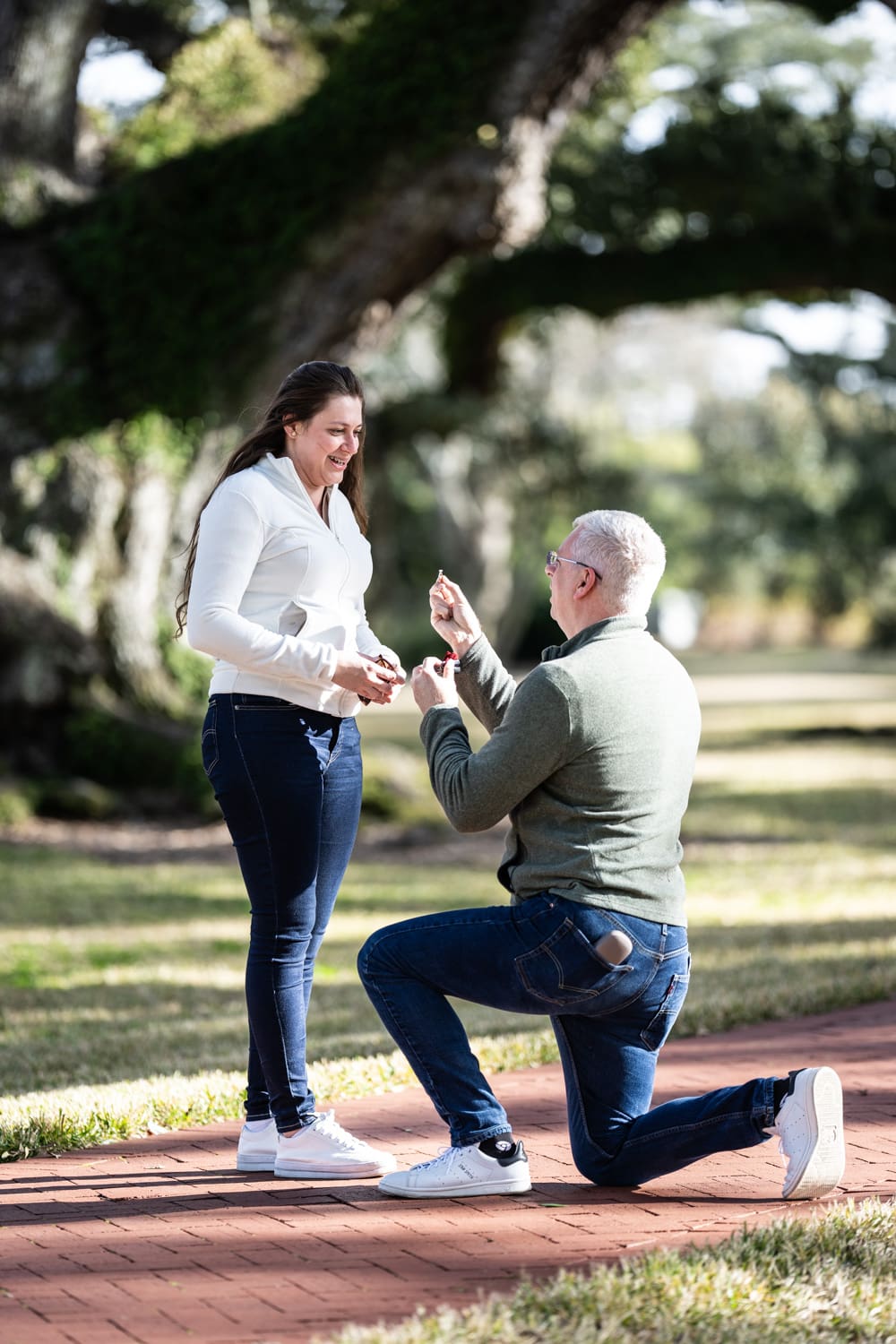 Marriage proposal at Oak Alley