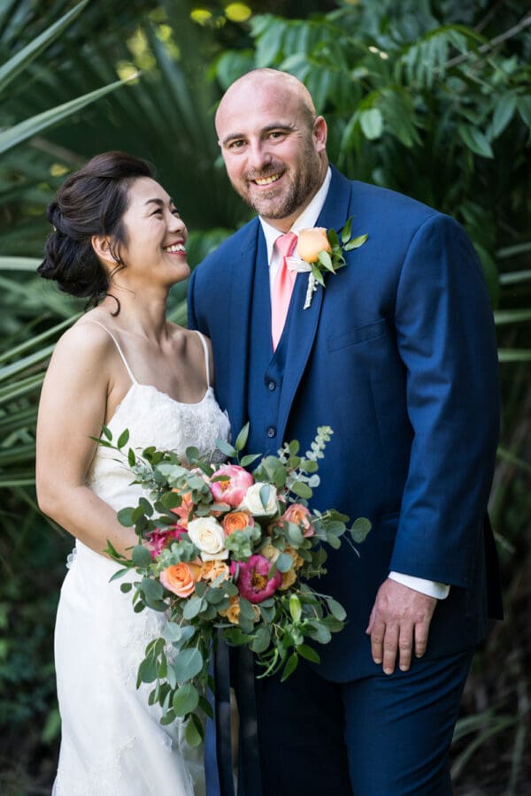 Portrait of bride and groom