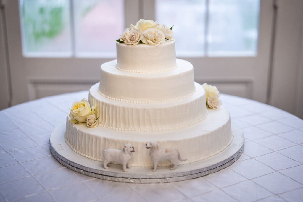 Wedding cake with dogs