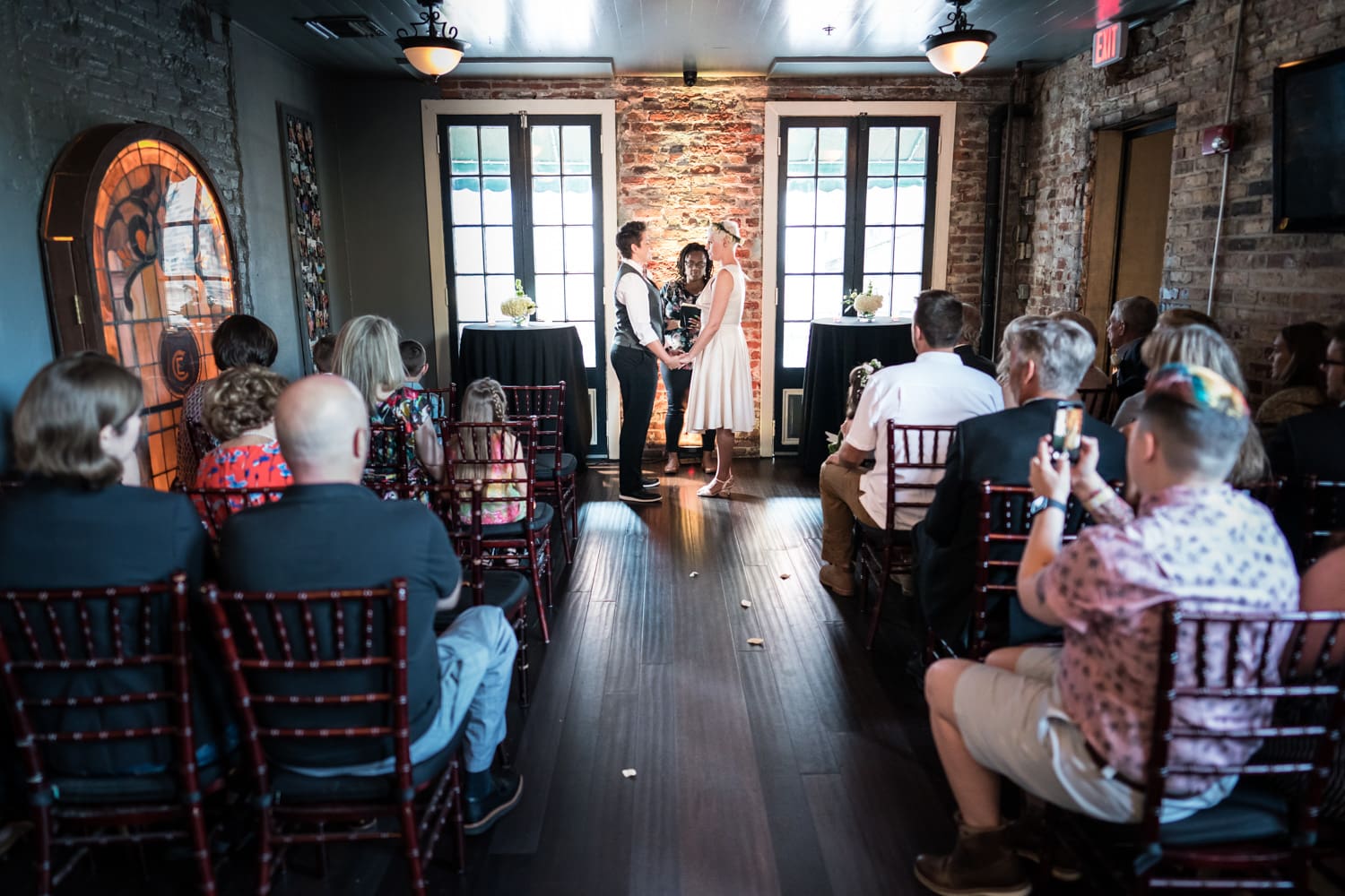 Wedding ceremony at Pier 424 in the French Quarter