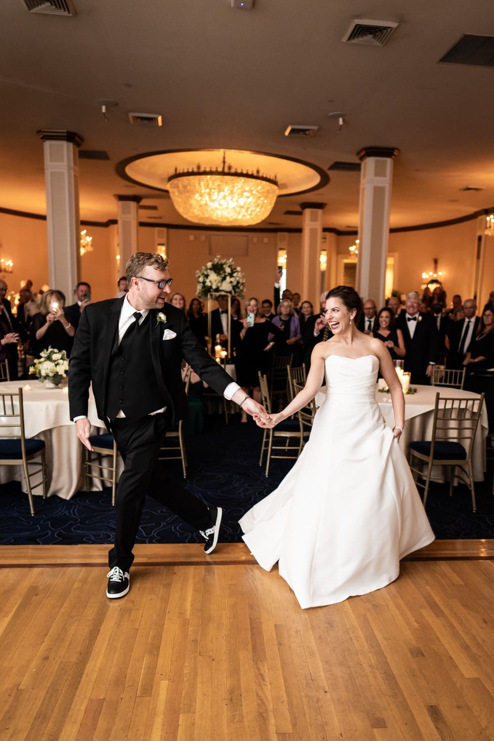 Bride and groom having their first dance at Roosevelt Hotel wedding