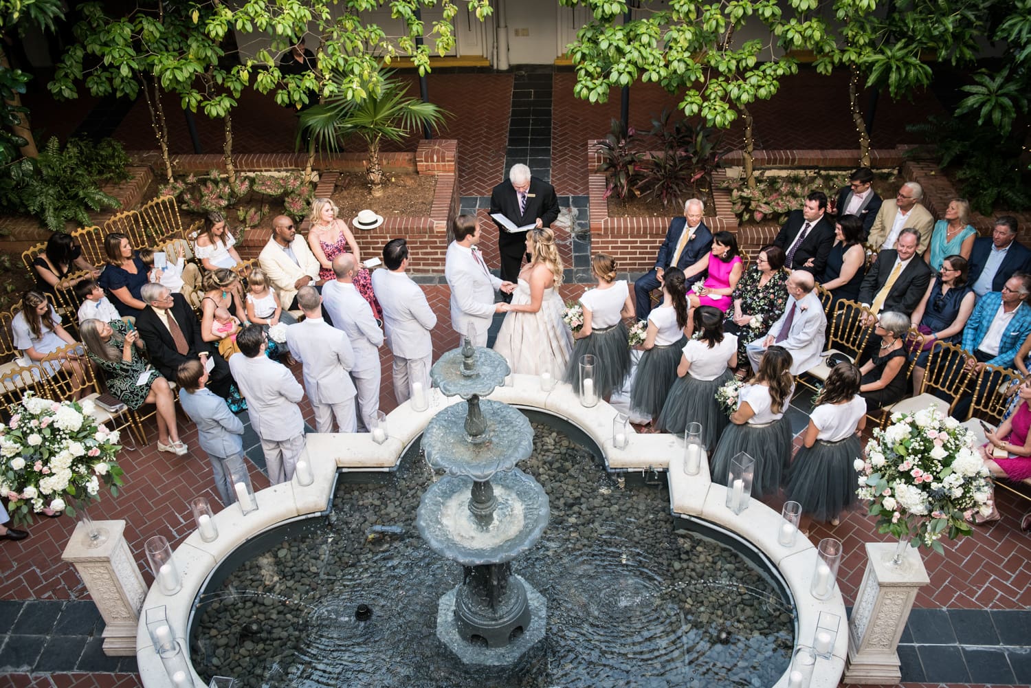 Wedding ceremony in the Royal Sonesta courtyard