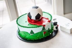 Soccer wedding cake