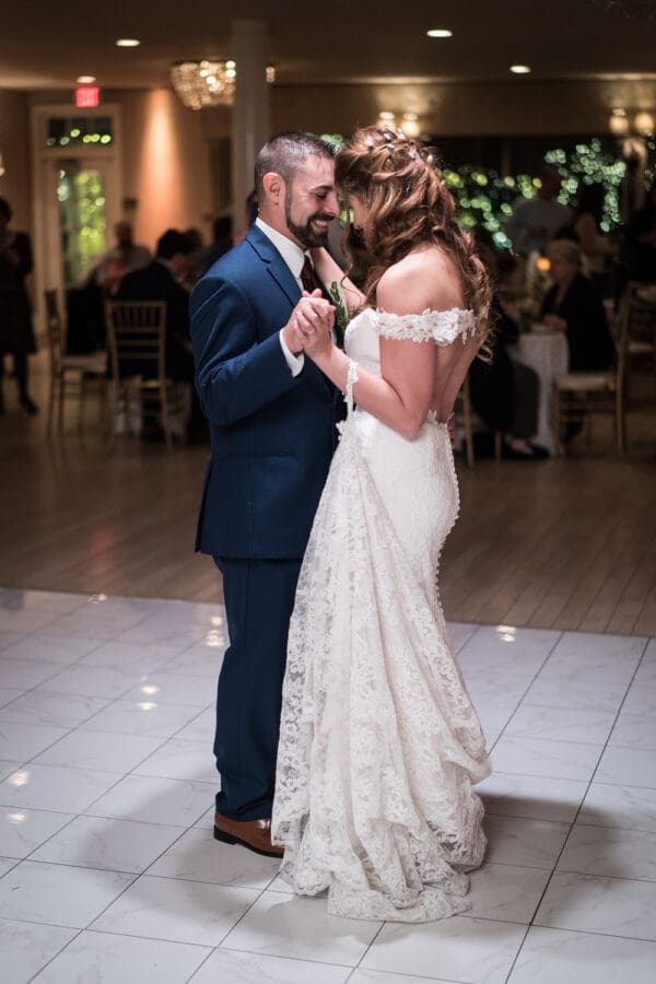 Bride and groom have their first dance
