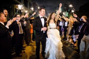 Sparkler send off at The Chicory wedding in New Orleans