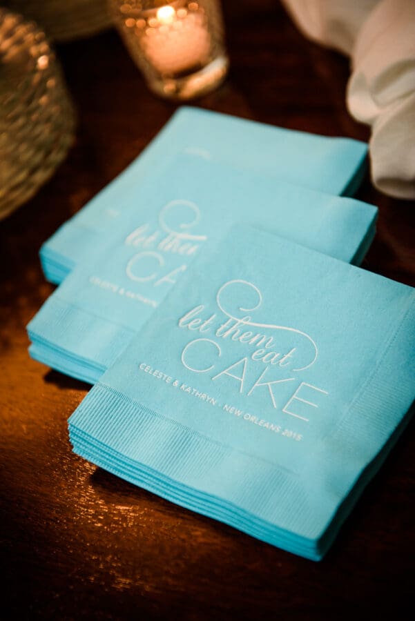 Personalized wedding napkins