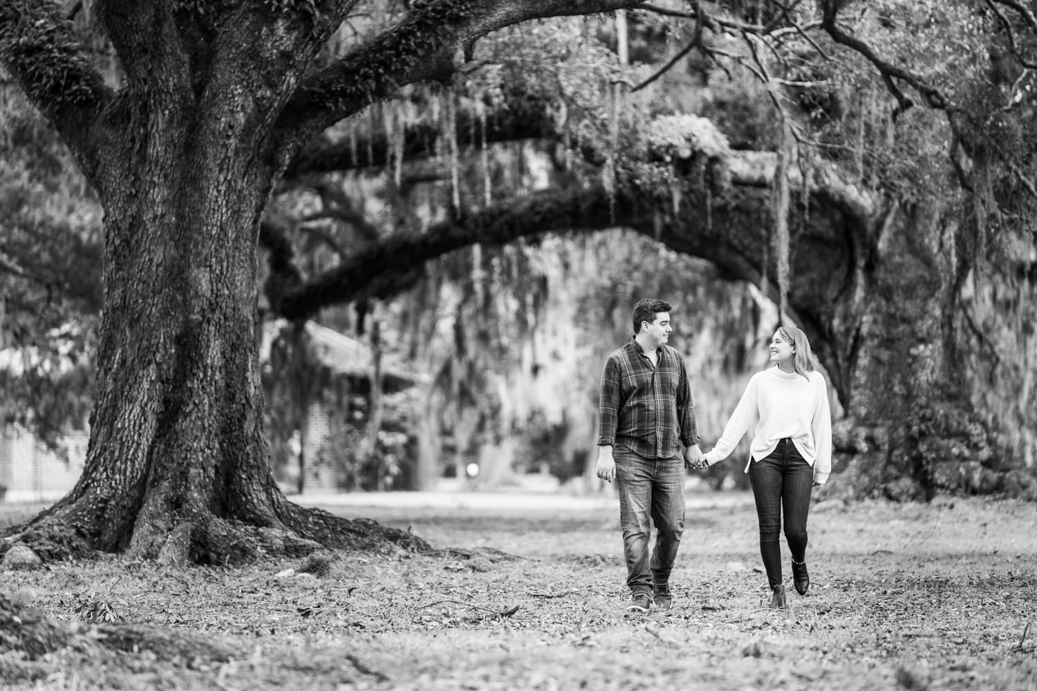 Engagement portrait in Audubon Park