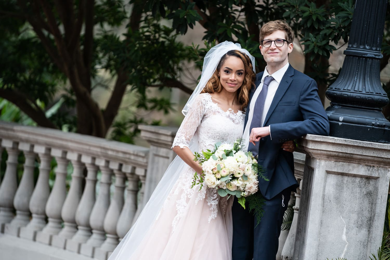 Audubon Park wedding portrait of bride and groom