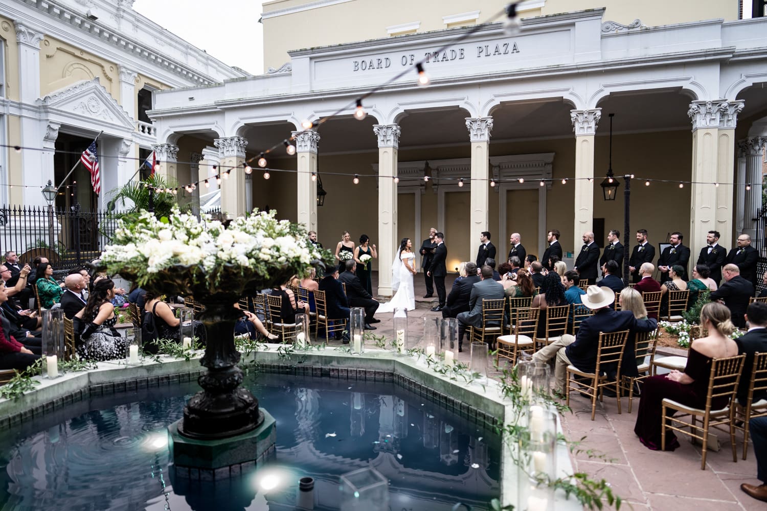 Ceremony in courtyard of Board of Trade in New Orleans