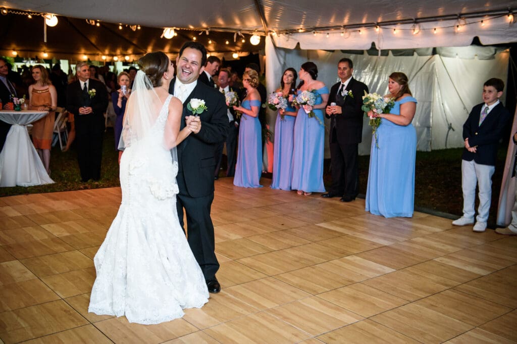 Bride and groom dance at Grass Lawn in Gulfport