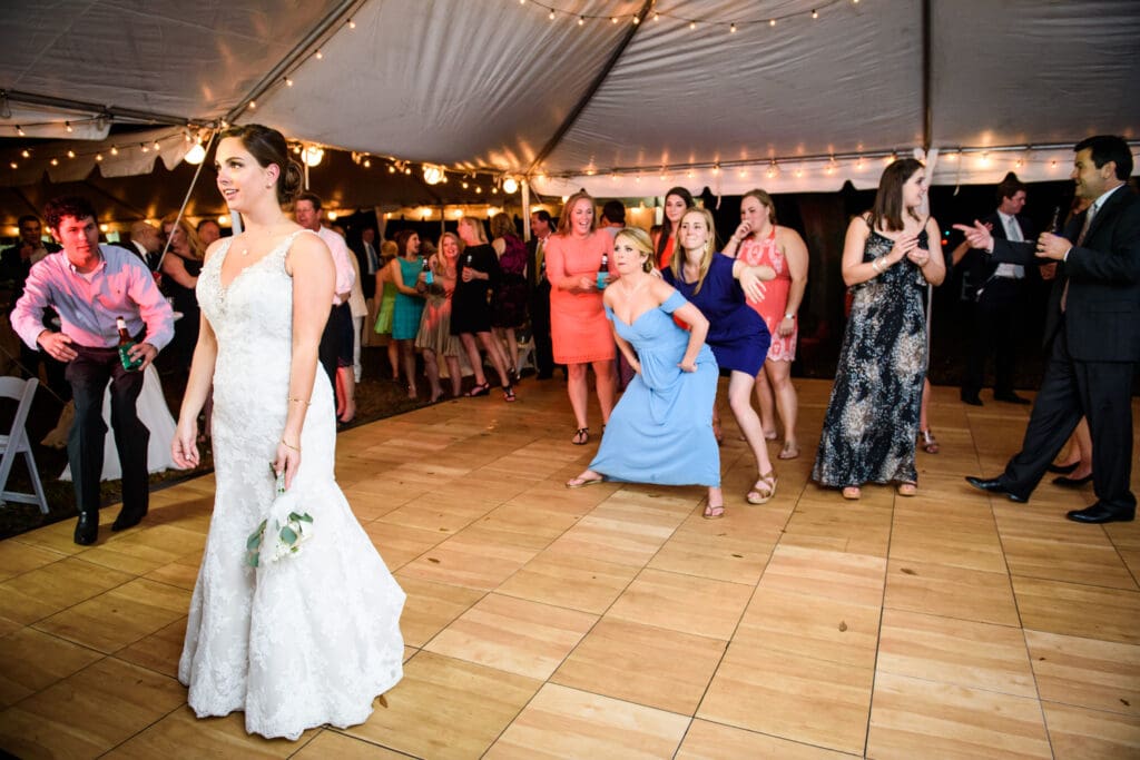 Bride throws bouquet at Gulfport wedding