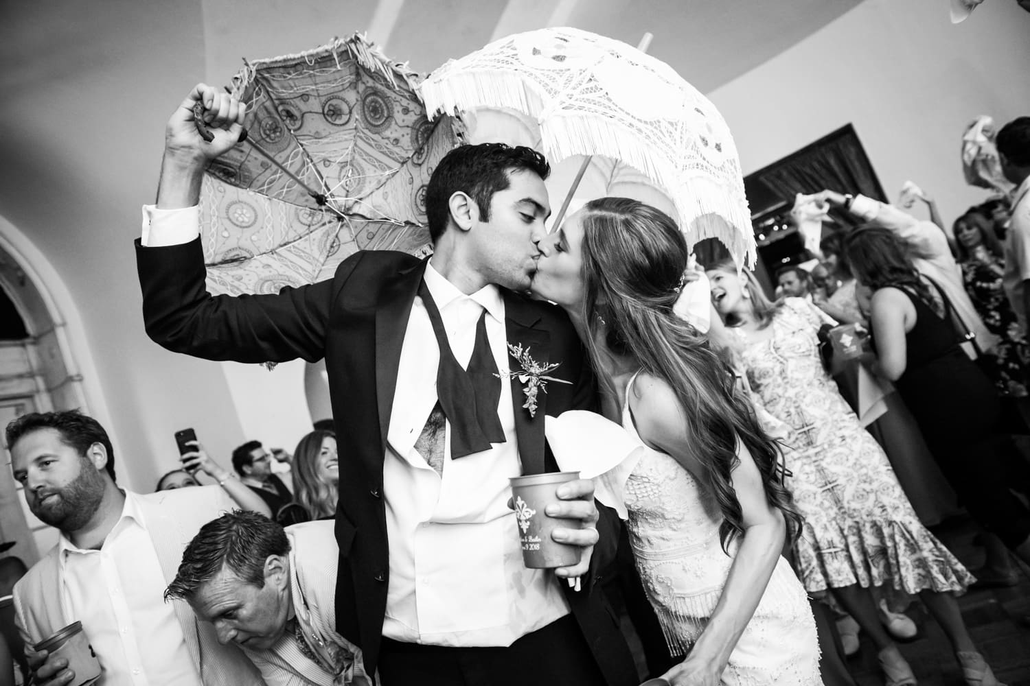 Couple kisses at Latrobe's wedding in the French Quarter