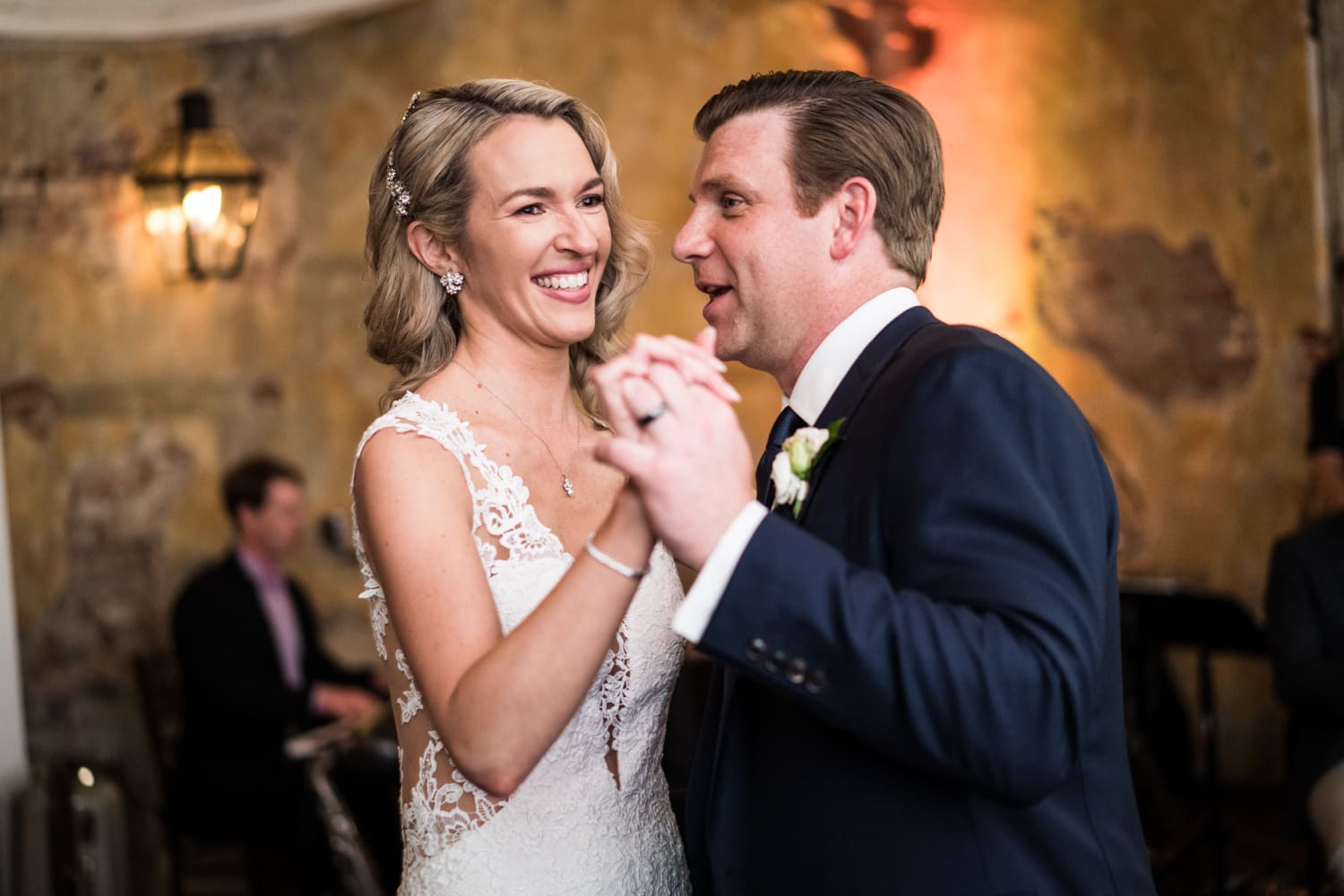 Bride and groom dance at Latrobe's wedding