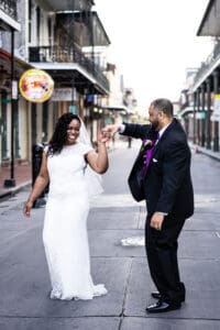 Post-wedding portrait session in the French Quarter