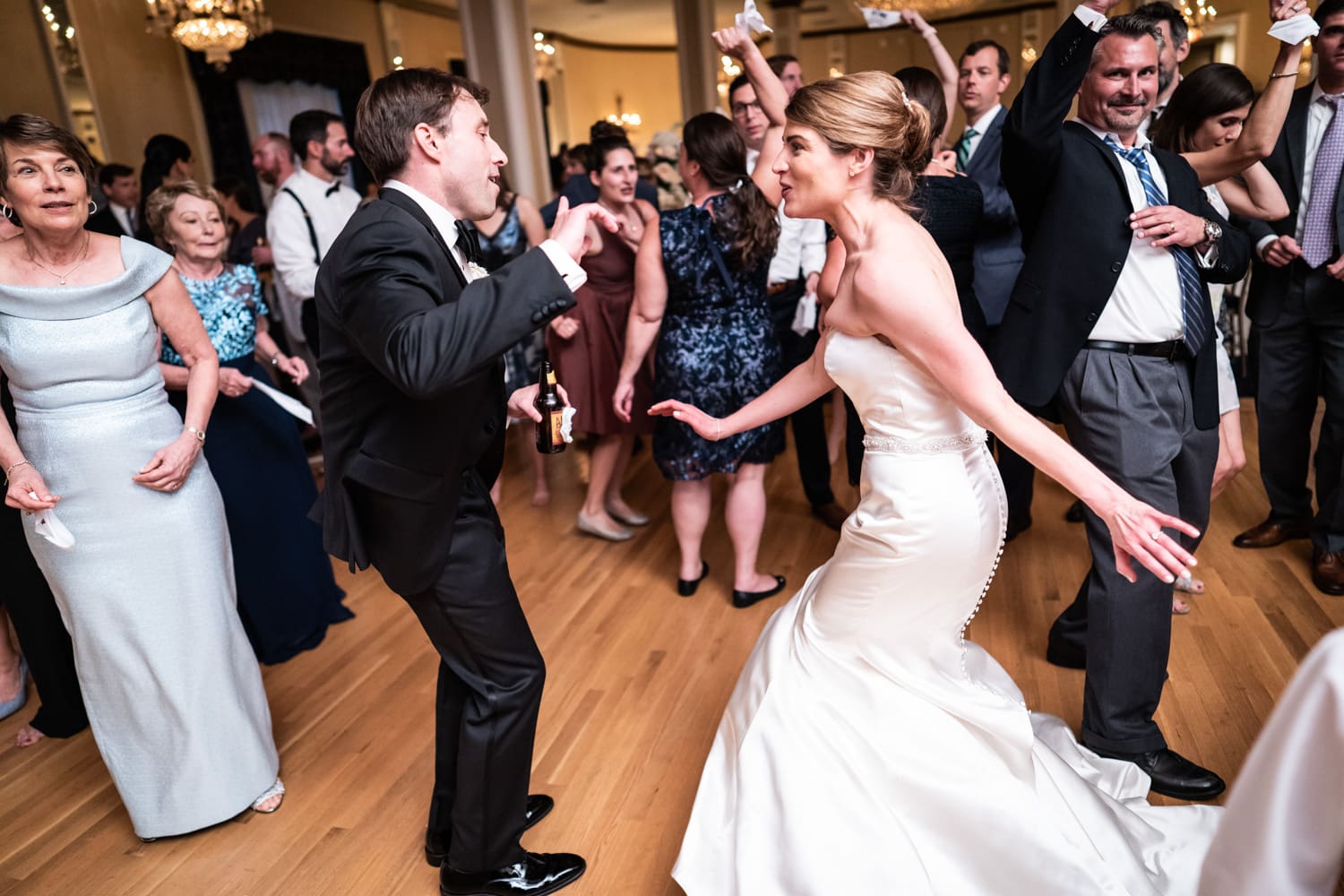 Bride and groom dance at Roosevelt Hotel wedding in New Orleans