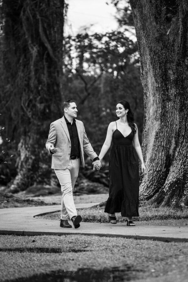 Couple walking along path at Houmas House