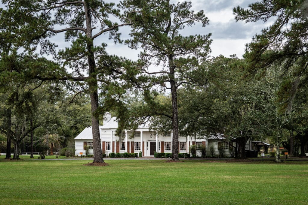Front view of Garrett Field main house