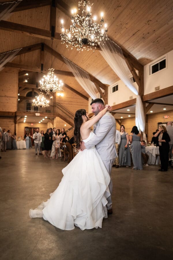 Bride and groom have their first dance at the Sadie Jane